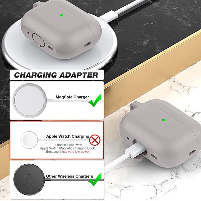  Soft Silicon Shockproof Cover Case with Free Keychain Compatible with Apple AIRPODS PRO 2, Leather Case Airpod Pro 2 (Grey)