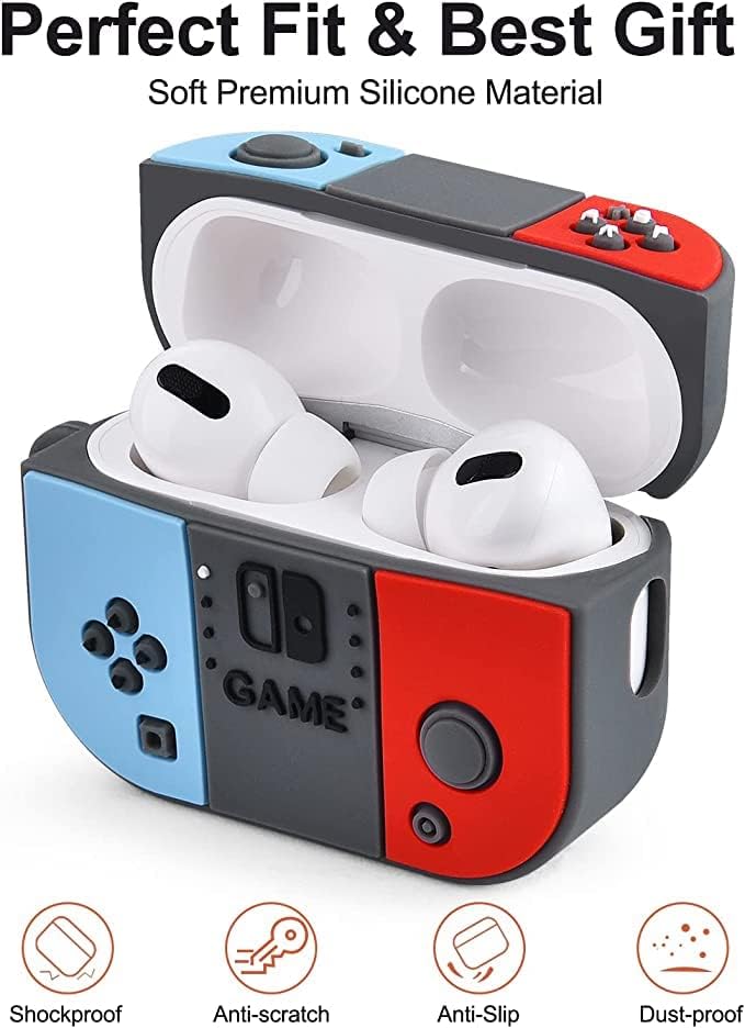 Soft Silicone New 3D Design Cute Anime Shockproof Cover Case with Free Keychain Compatible with Apple AIRPODS PRO 2, (Nintenno Switch)
