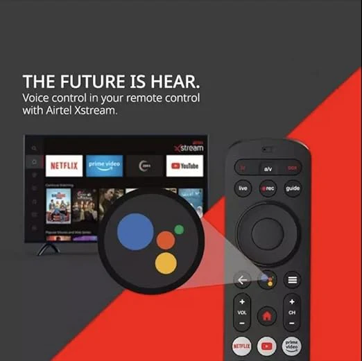 Airtel Xstream Remote | DTH Set Top Box Accessories | Voice Control Compatible & Convenient