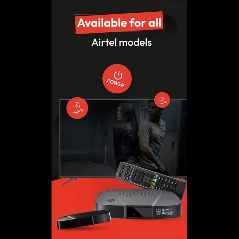 Airtel Xstream Set-Top Box | Remote Controls | Non-Voice Assistant Compatible, includes Netflix Function, in Black