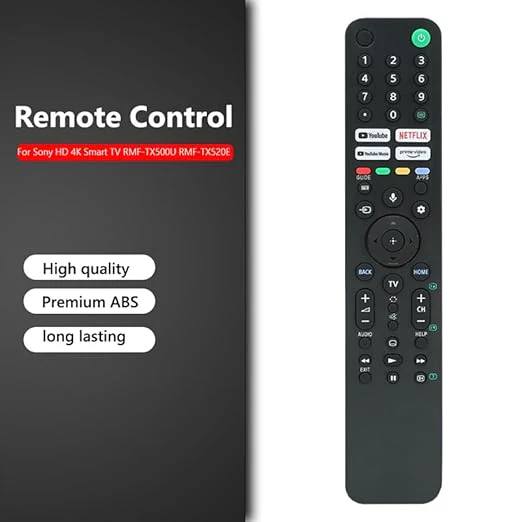 Bluetooth Voice Command RMF-TX520P Remote Control for Sony Smart TVs - Compatible with A80J, X80J, X85J, X90J, X95J Series.