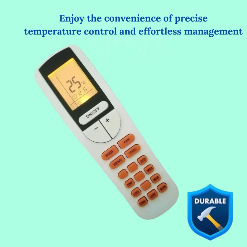 AC Remote Control with Display Light (Old Remote Exactly Same Remote Will Only Work) Compatible for Voltas AC Remote.