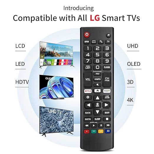 LG LCDLED3D Plasma TV Remote Control – Basic Smart & 3D Functions (No Voice)