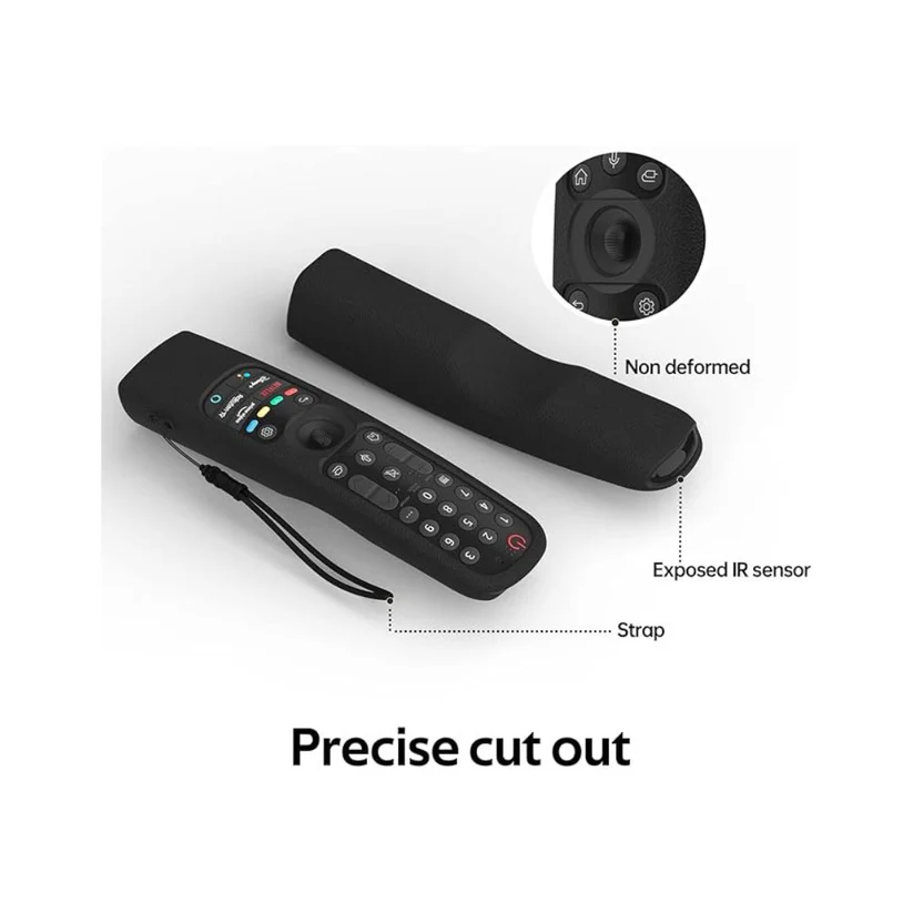 Silicone Protective Case for LG Magic Remote (AN-MR21GA, MR22GA, MR23GA) with Remote Loop - Black (Remote Not Included)