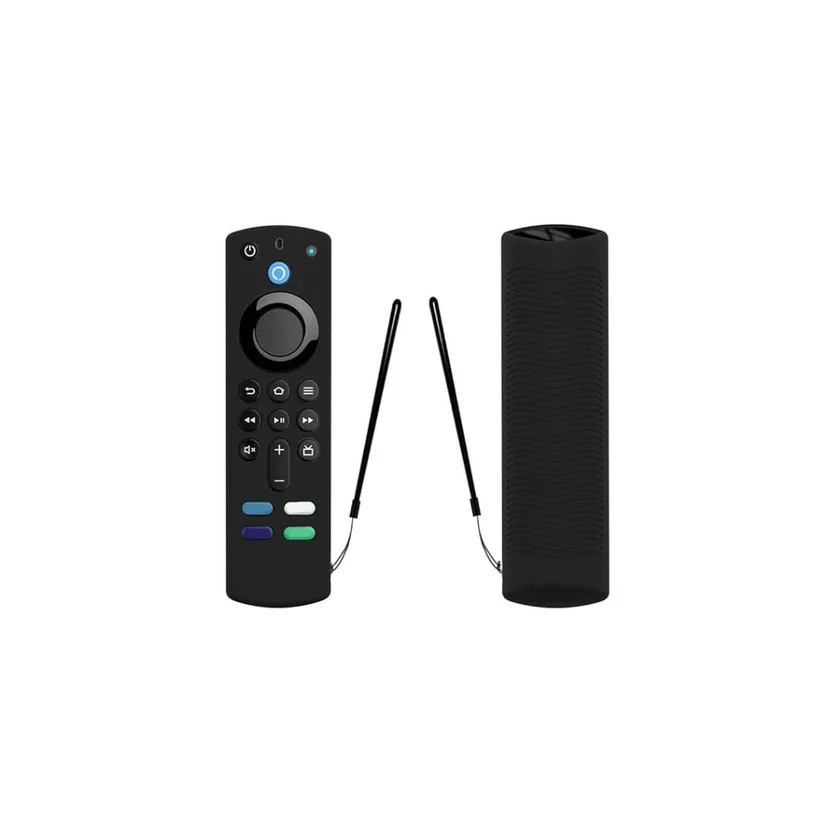 Silicone Remote Cover Case for Amazon Fire TV Stick Lite Remote with Lanyard - Black (Remote Not Included)