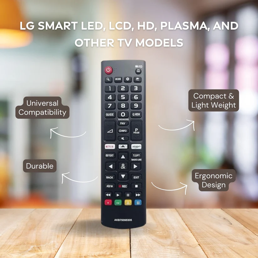 Universal Remote for LG Smart LED, LCD, HD, Plasma TVs  Prime Video & Netflix Buttons  Compatible with All LG Models