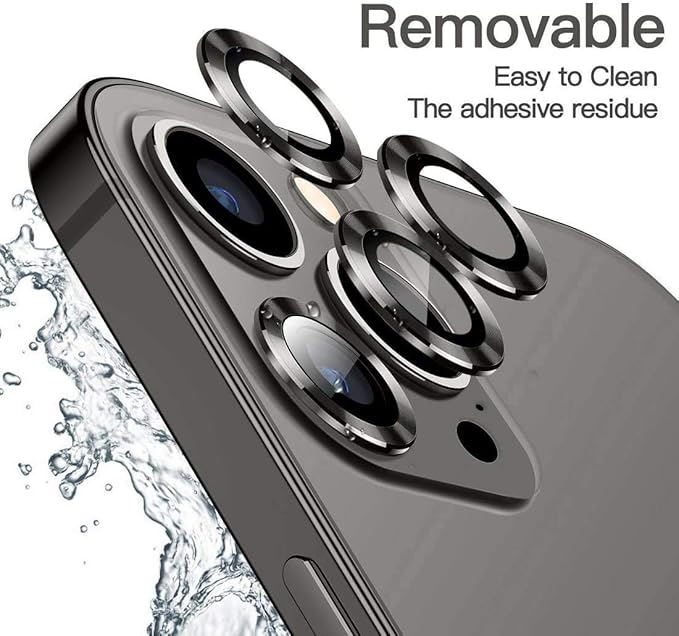Metal Frame Camera Lens Protector for iPhone 12 Pro [SET OF 3] 9H Hardness Ultra Thin -Black color