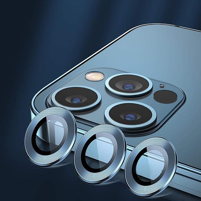 Camera Lens Protector for iPhone 12 Pro (Blue), Pack of 3