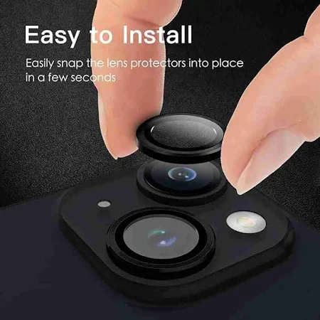 Camera Lens Protector For Iphone 14, Iphone 14 plus , Iphone 15, Iphone 15 plus Black Camera Lens Protector