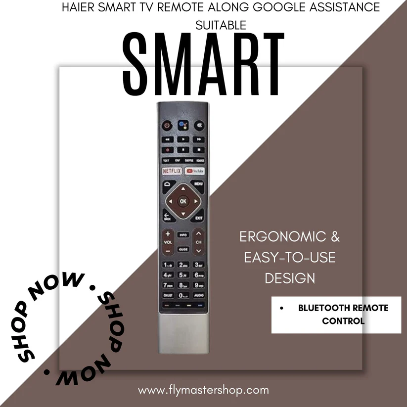 Haier TV Remote HTR-U27E  Google Assistant, Bluetooth Voice Command, Netflix & YouTube.
