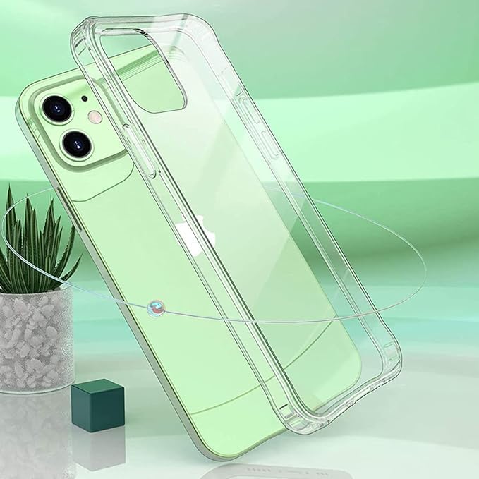 iPhone 12 Case Clear Transparent Shockproof Protective Phone Soft Silicone Slim Cover for iPhone 12 (Transparent)