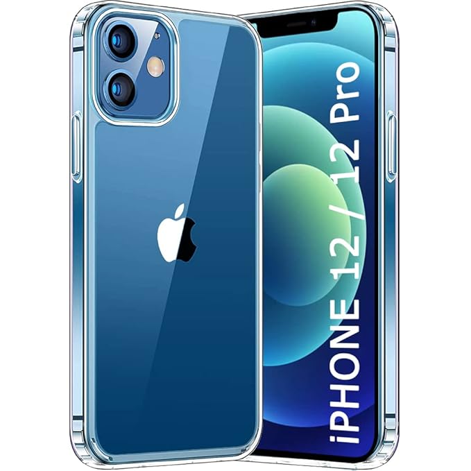 iPhone 12 Pro Case Clear Transparent Shockproof Protective Phone Soft Silicone Slim Cover for iPhone 12 Pro (Transparent)