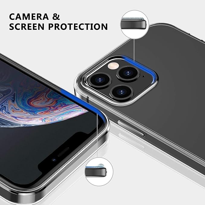 iPhone 12 Pro Case Clear Transparent Shockproof Protective Phone Soft Silicone Slim Cover for iPhone 12 Pro (Transparent)