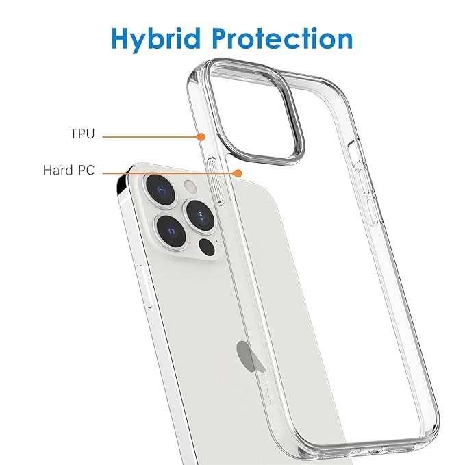 Apple iPhone 13 Pro Case Clear Transparent Shockproof Protective Phone Soft Silicone Slim Cover for Apple iPhone 13 Pro (Transparent)