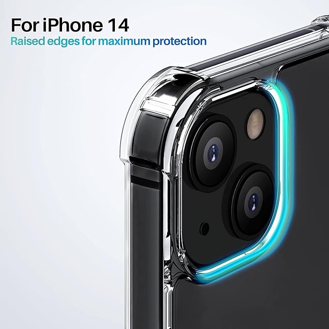 Apple iPhone 14 Case Clear Transparent Shockproof Protective Phone Soft Silicone Slim Cover for Apple iPhone 14 (Transparent)