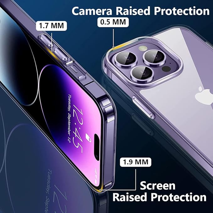 Apple iPhone 14 Pro Case Clear Transparent Shockproof Protective Phone Soft Silicone Slim Cover for Apple iPhone 14 Pro (Transparent)