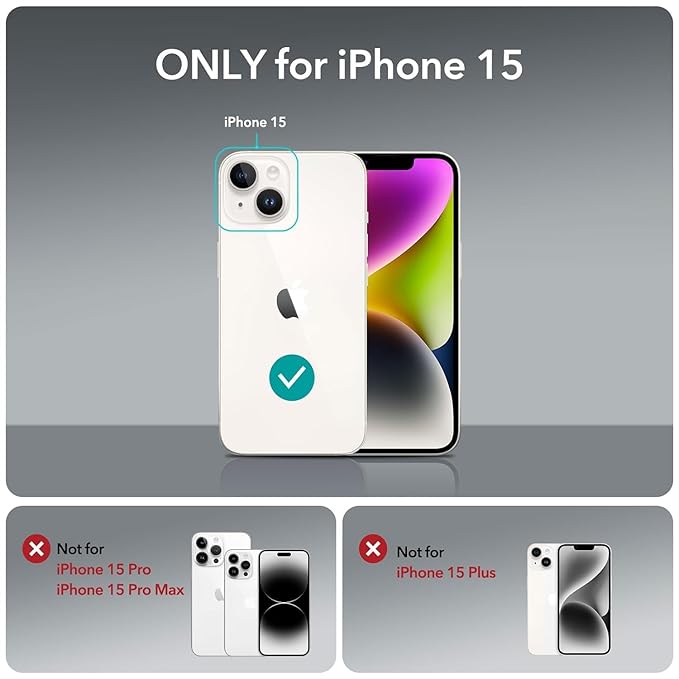 Apple iPhone 15 Case Clear Transparent Shockproof Protective Phone Soft Silicone Slim Cover for Apple iPhone 15 (Transparent)