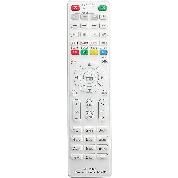 HL-1340E model Universal Remote Intelligent learning, Smart TVs, Set-Top Boxes & DVD Players