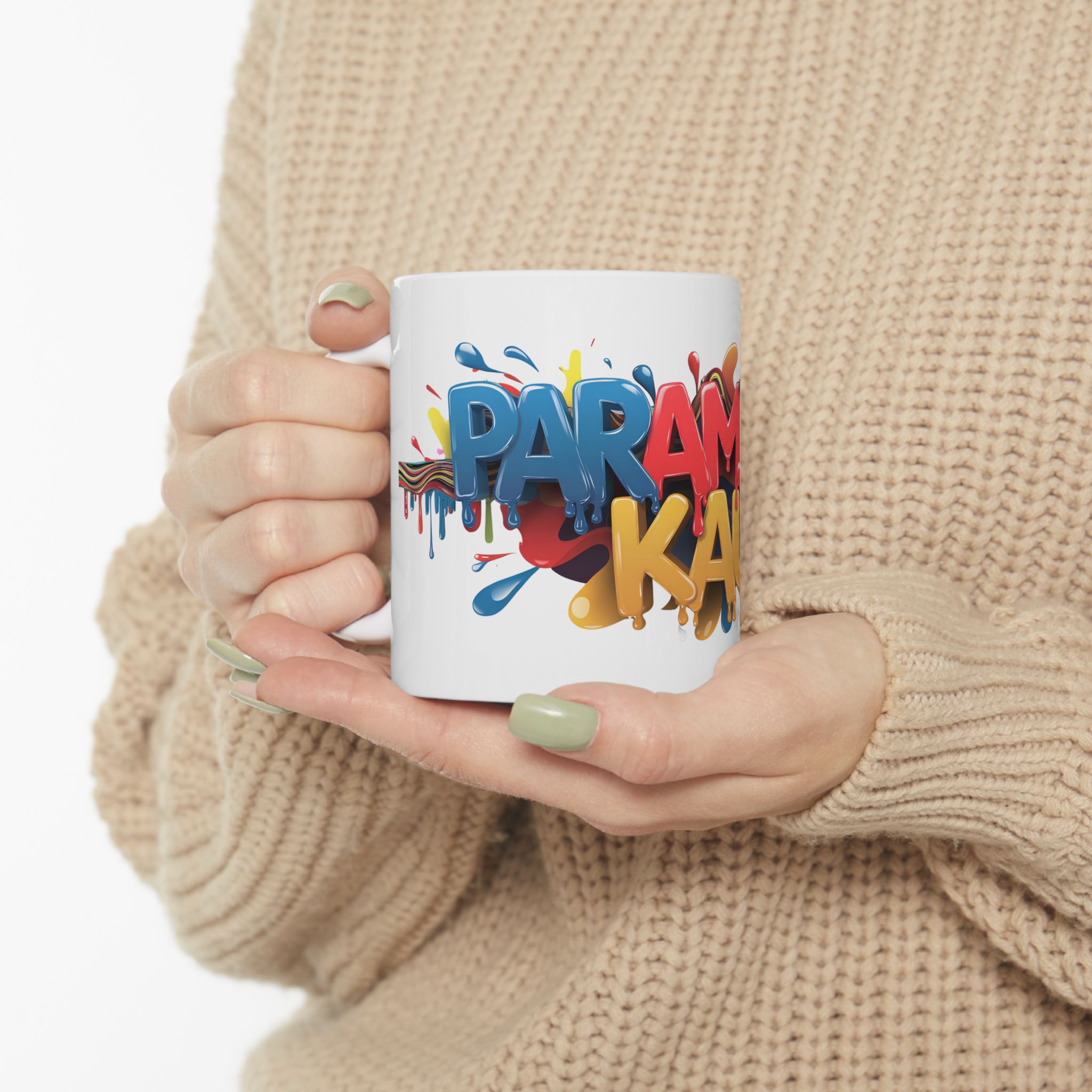 Personlised Name 'Paramjeet Kaur' design 350 Ceramic white Mug Premimum Quality 