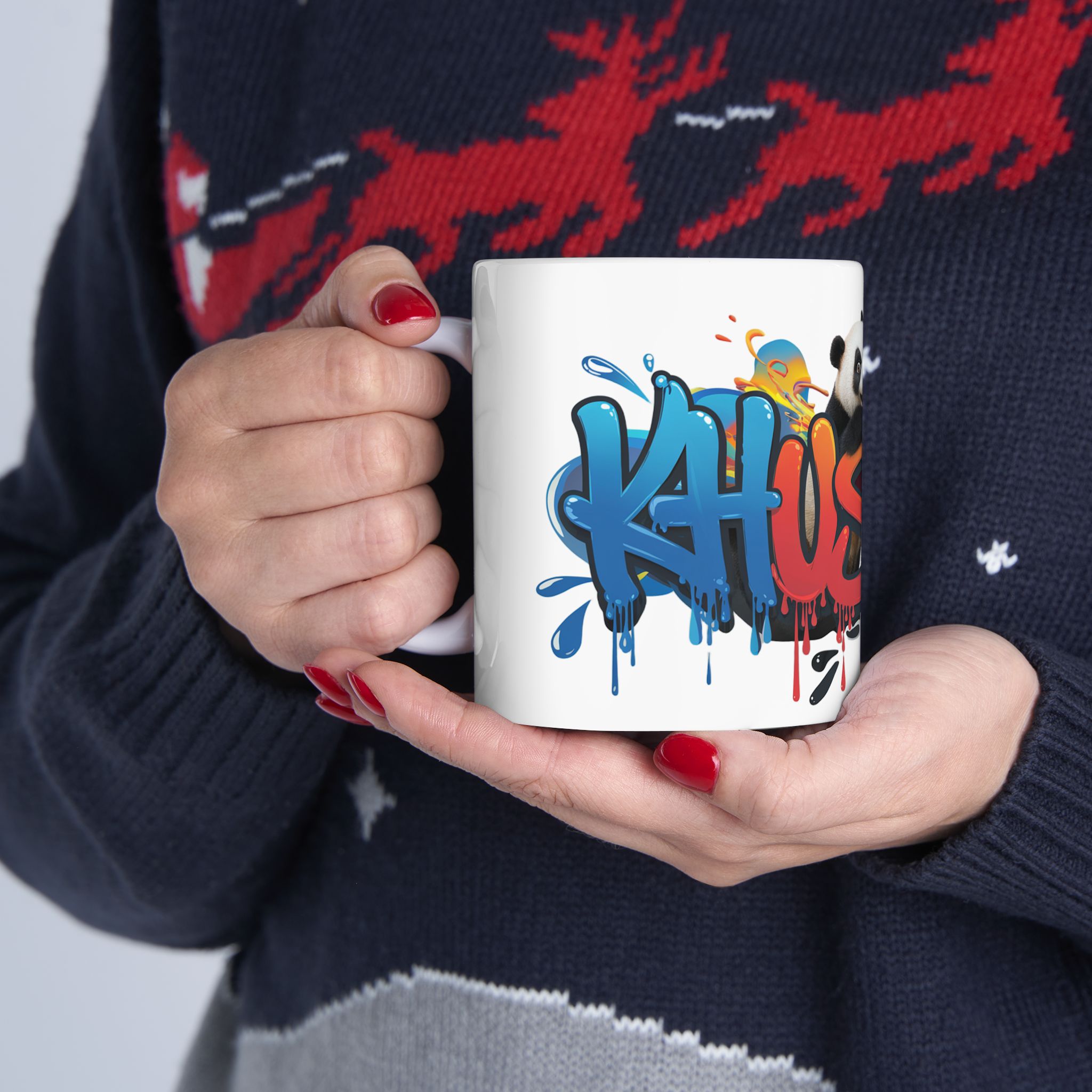 Personlised Name 'Khusboo' design 350 Ceramic white Mug Premimum Quality 