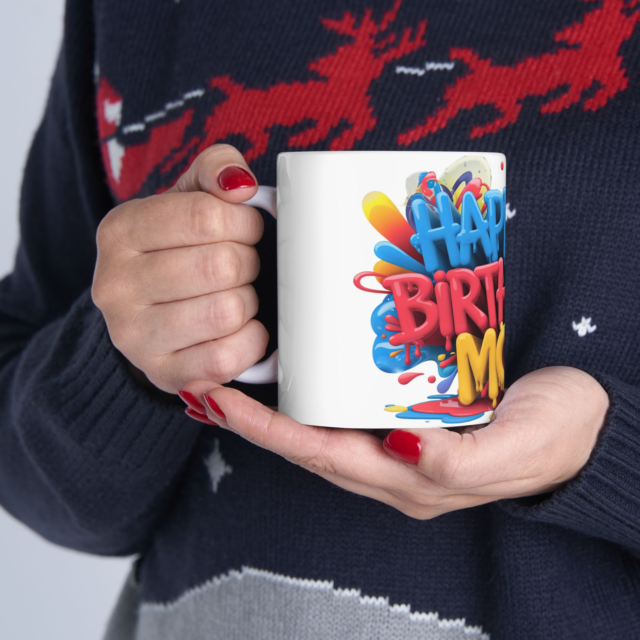 Personalized Photo and Name Coffee Mug Gift for your Mom , 350 ml, White Ceramic