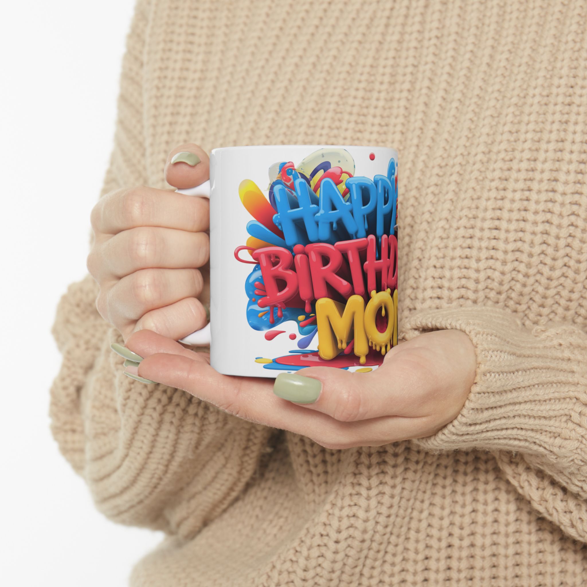 Personalized Photo and Name Coffee Mug Gift for your Mom , 350 ml, White Ceramic