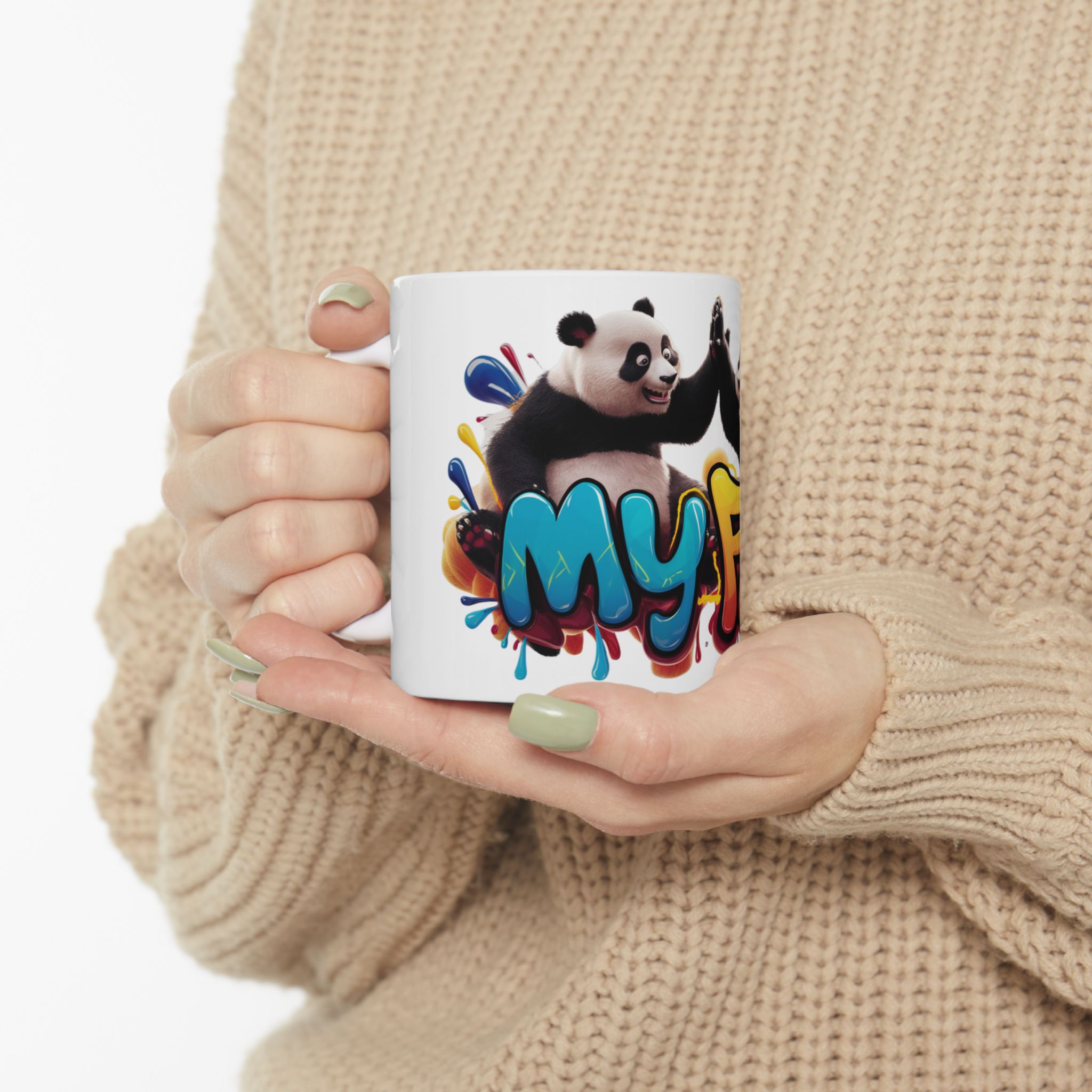 Personalized Photo and Name Coffee Mug Gift for Boyfriend & Girlfriend, 325 ml, White Ceramic 'MY FAB'