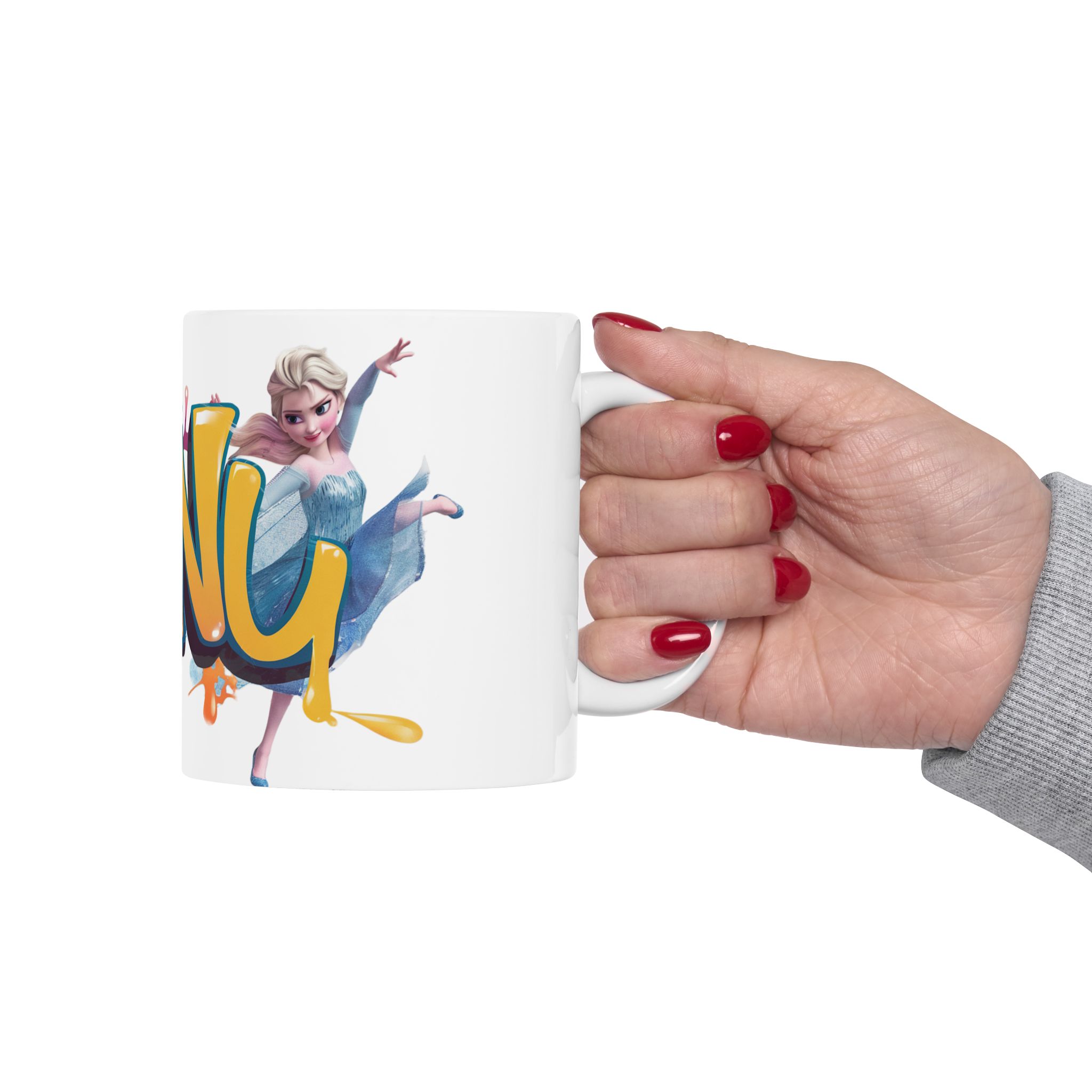 Personalized Photo and Name Coffee Mug Gift for Boyfriend & Girlfriend, 325 ml, White Ceramic design 'SANU'