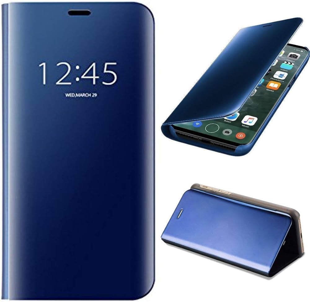 MIRROR FLIP OPPO REALME 2 BACK CASE COVER BLUE