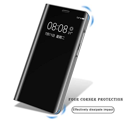 MIRROR FLIP OPPO REALME 8 & 8 PRO BACK CASE COVER BLACK