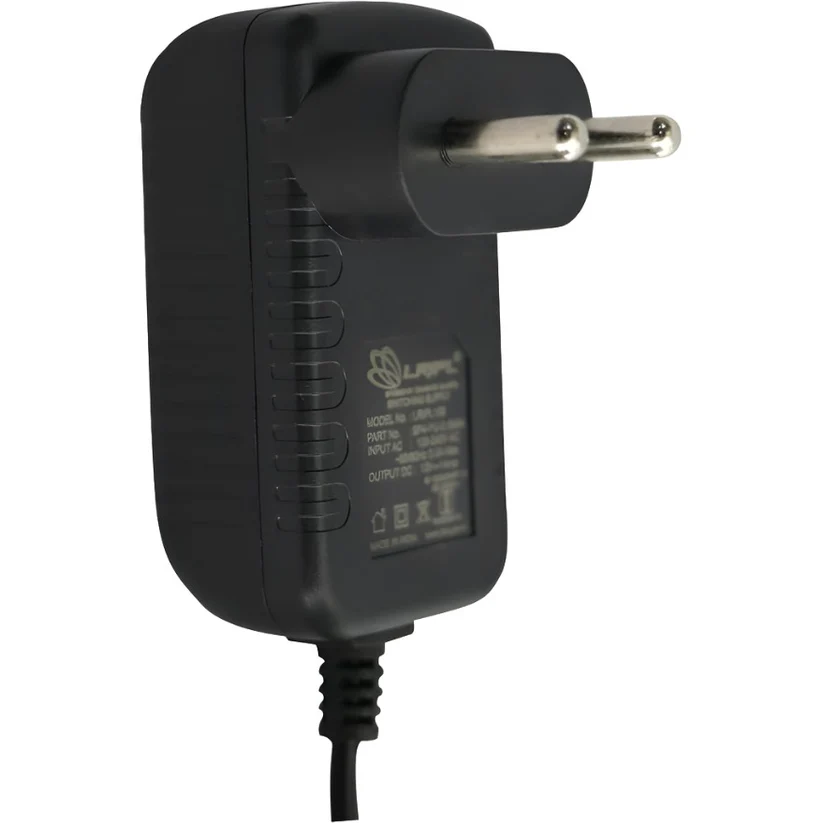 12V 1A Output, DC 2.5MM Pin  Power Adaptor  CCTV Cameras, Routers, Modems, LED Strip Lights, Set Top Boxes  Black Color