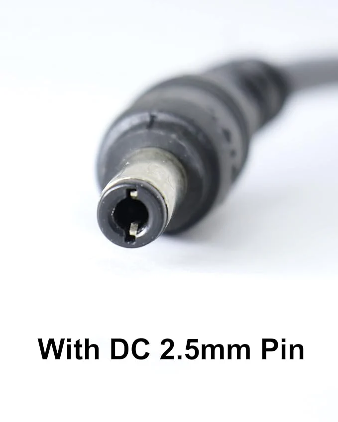 12V 4A with 2 Pin (Plug Type AC Wire 2.5mm Pin)  CCTV Power Adapter  Benefits & Features Suitable for powering CCTV cameras, Black color, 2-pin plug design for convenience, 12V output with 4A capacity.