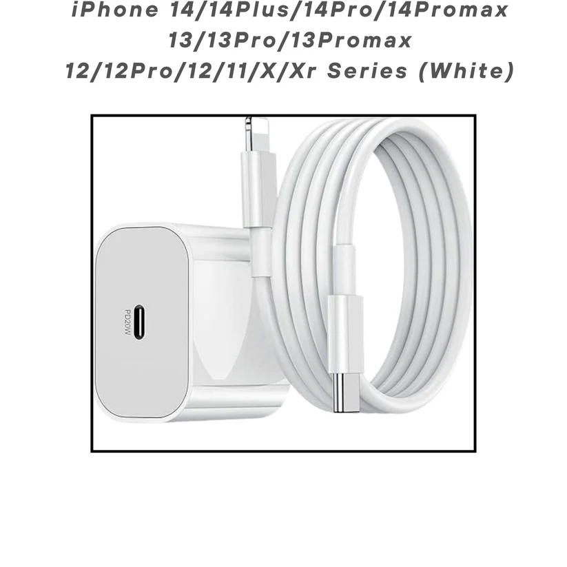 20W MFi-Certified Fast Charger & Cable for iPhone 14131211XXR Series – White