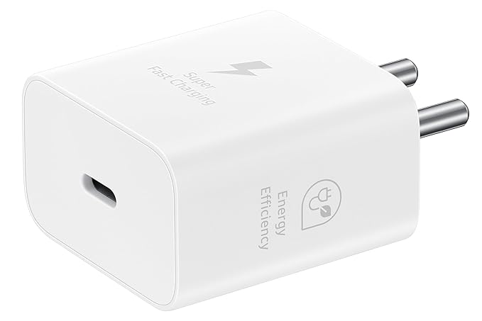 SAMSUNG 25W Type C Fast Charger (Adapter Only, Support PD 3.0 PPS, White)