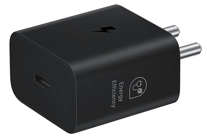 SAMSUNG 25W Type C Fast Charger (Adapter Only, Support PD 3.0 PPS, Black)