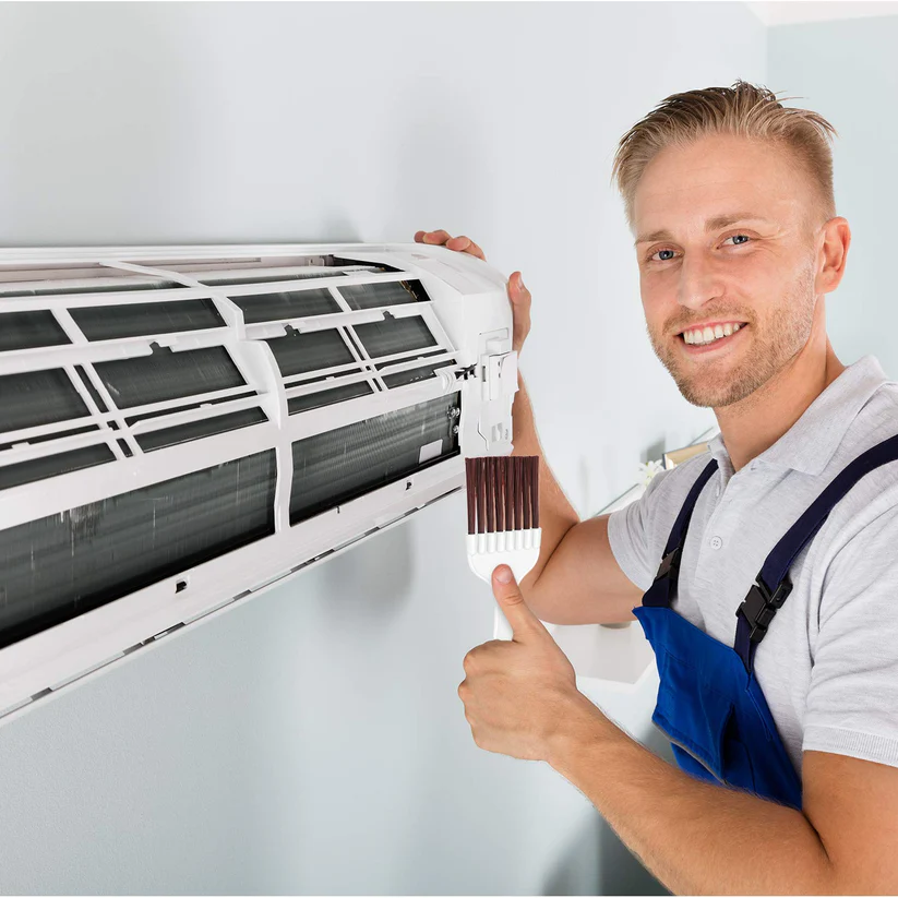 4 Packs Air Conditioner Condenser Fin Cleaning Brush Refrigerator Coil Cleaning Whisk Brush Small Plastic Whisk Brush (Brown)