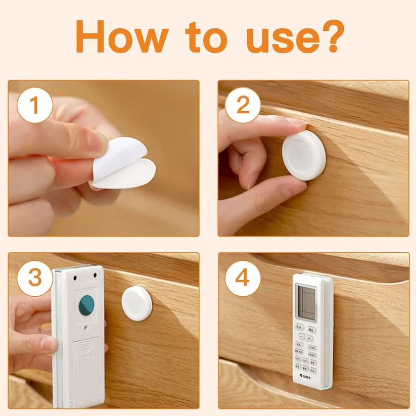 4PCS Magnetic Remote Control Holder, Upgraded Wall Mount Remote Control Organizer.