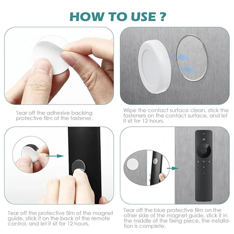 4PCS Magnetic Remote Control Holder, Upgraded Wall Mount Remote Control Organizer.