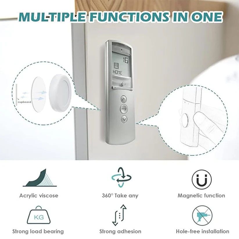 4PCS Magnetic Remote Control Holder, Upgraded Wall Mount Remote Control Organizer.