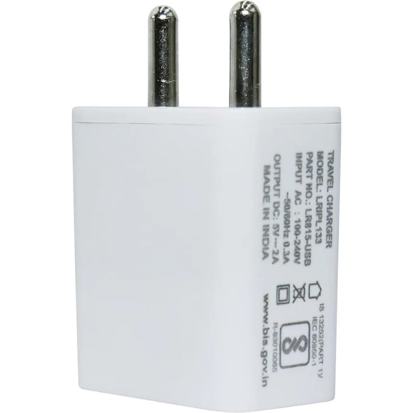 5V 2A Fast Charging Single USB Port Adapter  Chargers  All iOS & Android Devices  Without Cable, White