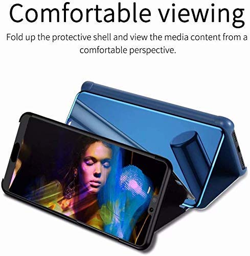  MIRROR FLIP OPPO REALME C15 BACK CASE COVER 5G BLUE Smartphone Flip Cover