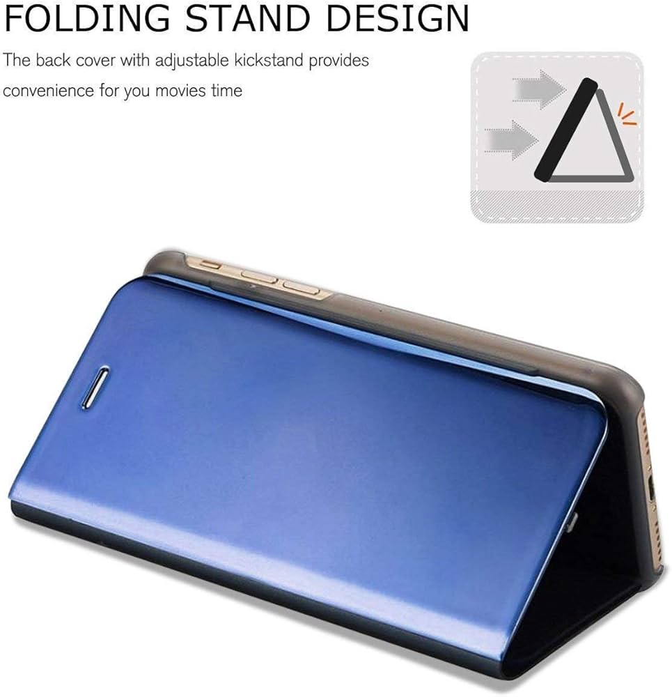  MIRROR FLIP OPPO REALME C20 BACK CASE COVER 5G BLUE Smartphone Flip Cover