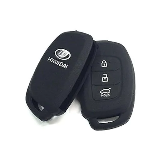 Car Silicone Rubber Key Cover for Hyundai Cretaa / I20 Elite – Black – Premium Protection, Durability, and Style ( Pack of 1)