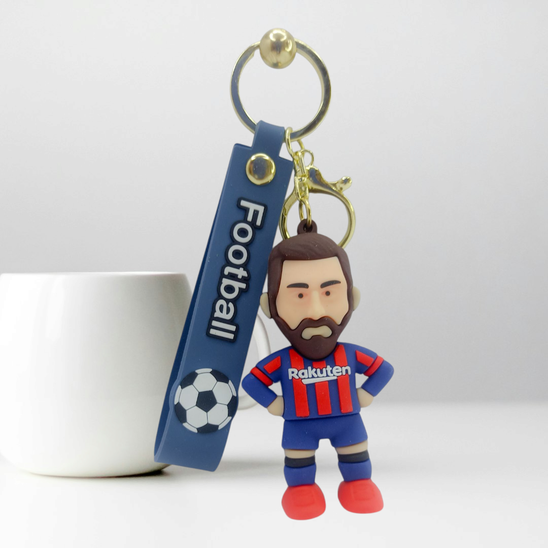 Messi 3D Football Keychain – Soccer Star Design with Rubber Strap | Cute Key Ring for Messi Fans | Sports Gift for Boys & Girls