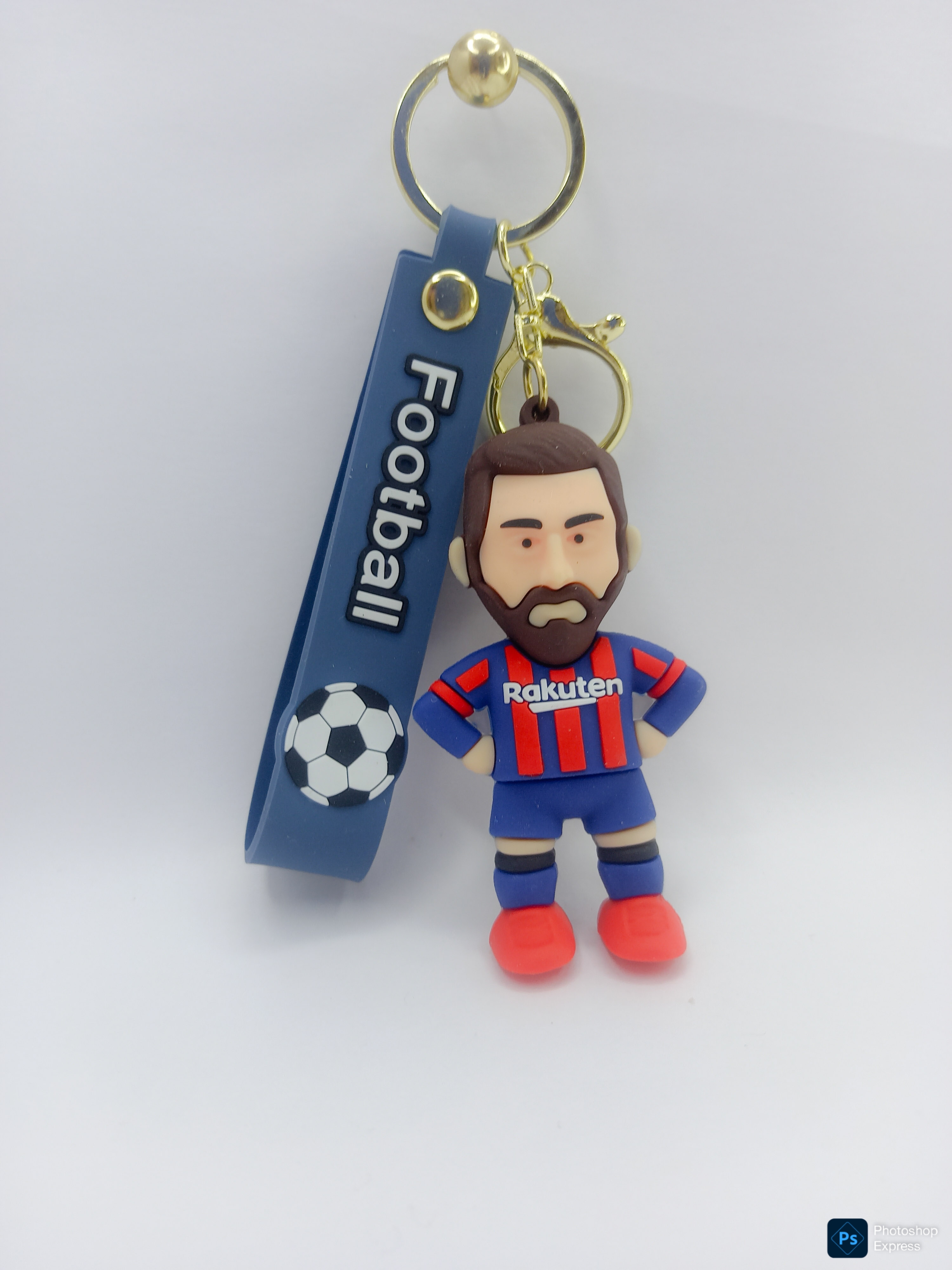 Messi 3D Football Keychain – Soccer Star Design with Rubber Strap | Cute Key Ring for Messi Fans | Sports Gift for Boys & Girls