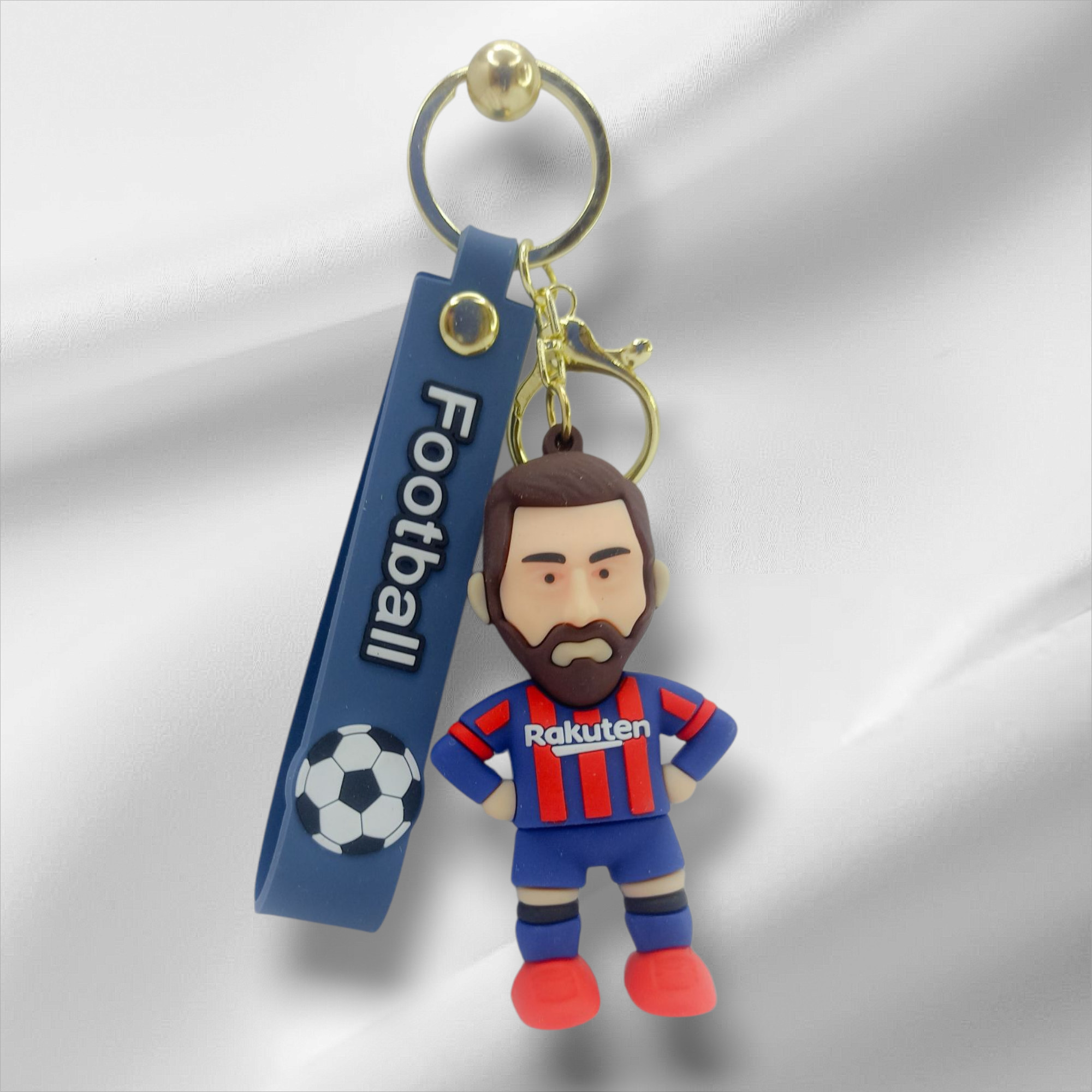 Messi 3D Football Keychain – Soccer Star Design with Rubber Strap | Cute Key Ring for Messi Fans | Sports Gift for Boys & Girls