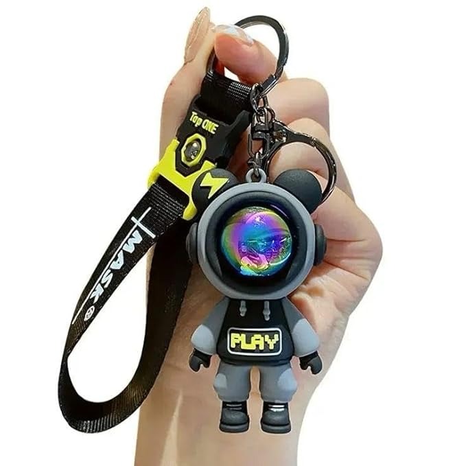 Keyrings & Keychains for Car/Bike | Keychain for Girls & Boys | Double Pendant Ring Space Astronaut Keychain | Cute Keychains For Gift/Home Key, Purse, Student's Bags