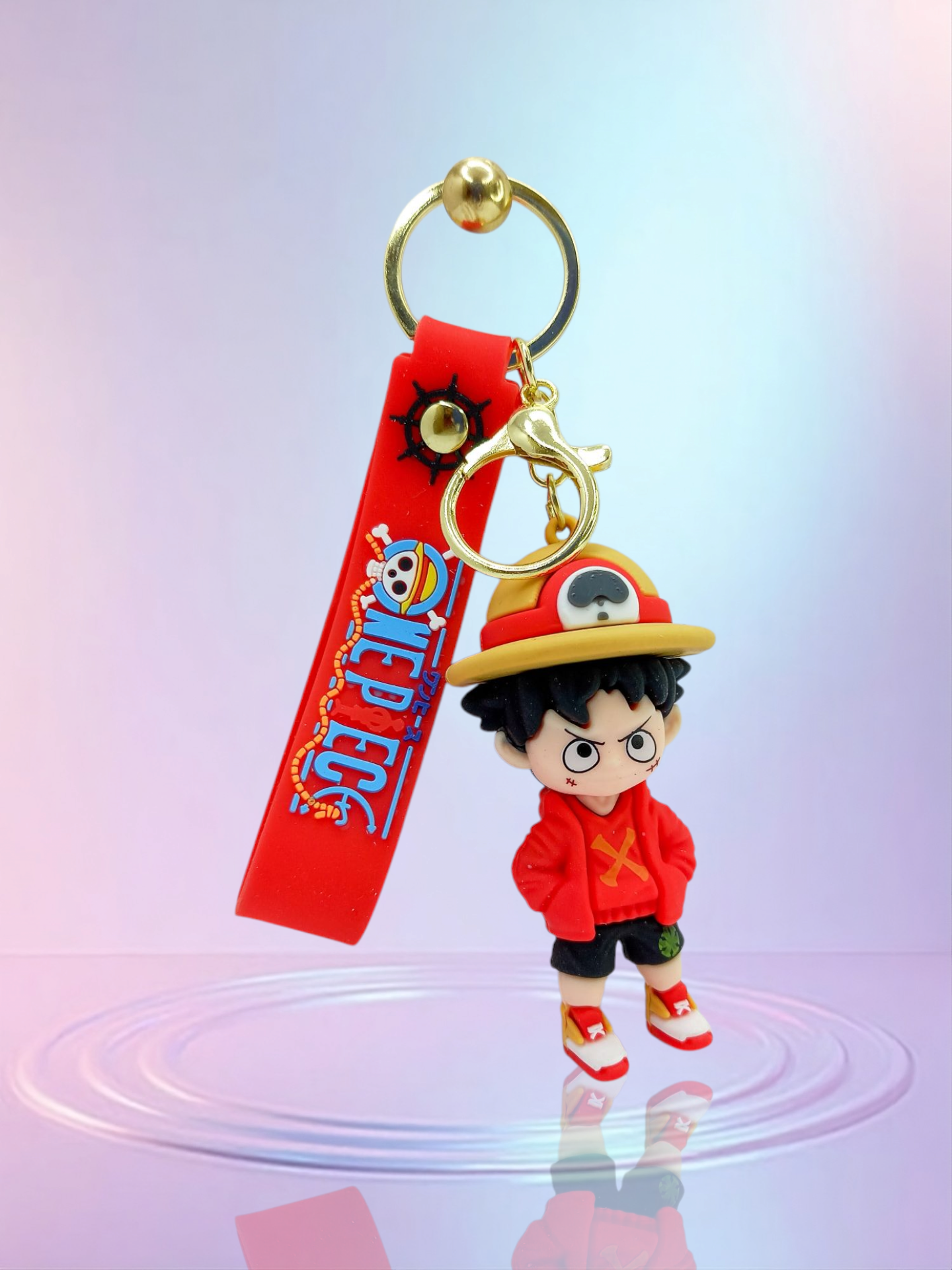 Anime Silicone Keychain – One Piece Anime Keychain Collection for Car, Bike, Bags & Gifts | Stainless Steel Anti-Rust Key Ring | Cute Bag Charms for Boys & Girls