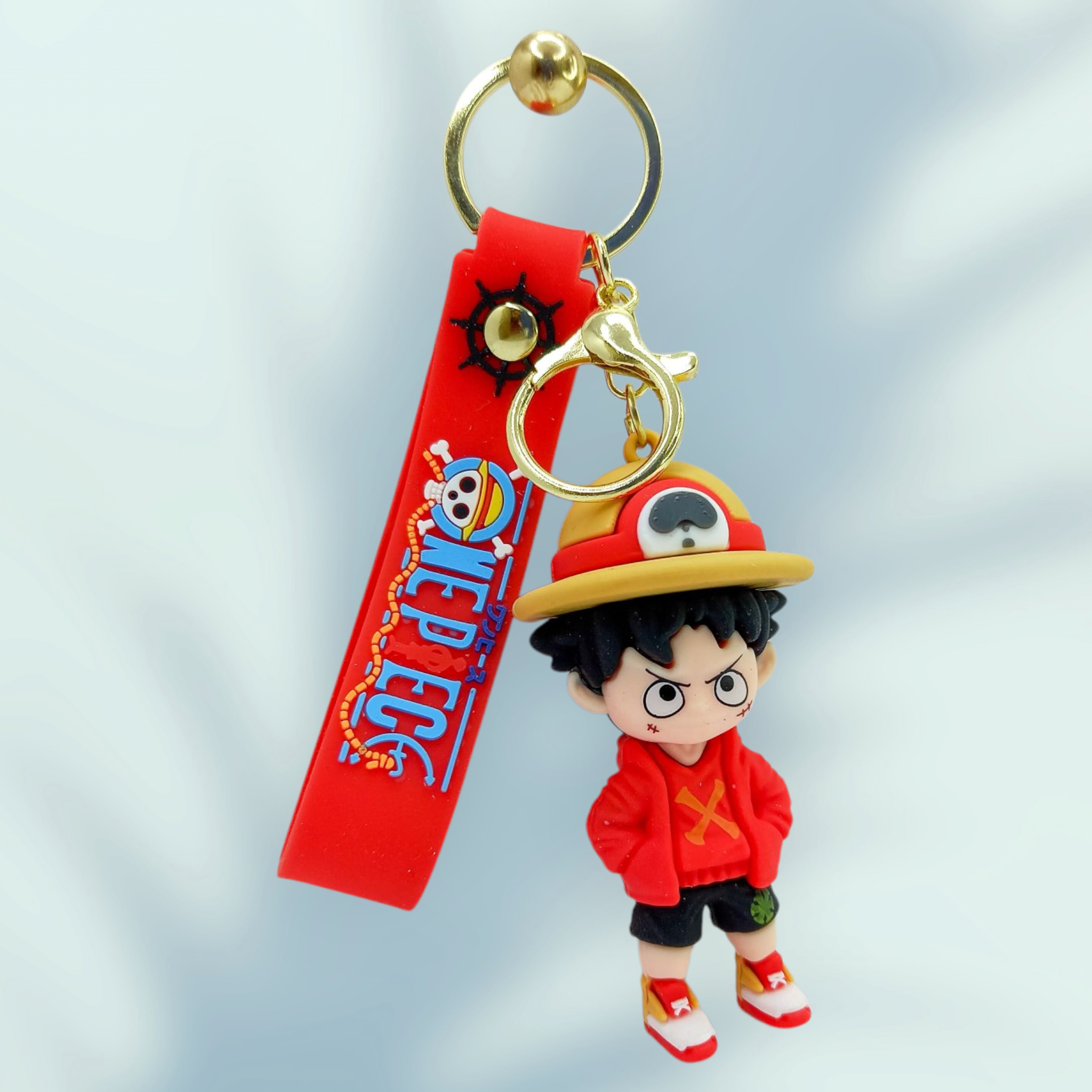 Anime Silicone Keychain – One Piece Anime Keychain Collection for Car, Bike, Bags & Gifts | Stainless Steel Anti-Rust Key Ring | Cute Bag Charms for Boys & Girls