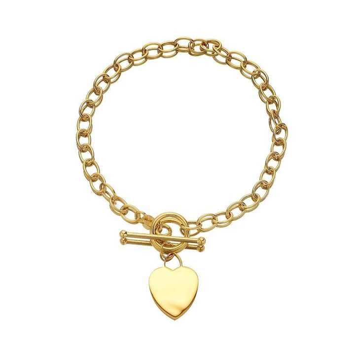 Stylish 18K gold plated love bracelet & necklace set – perfect gift for women and girls.